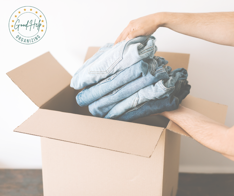 Packing jeans in a box