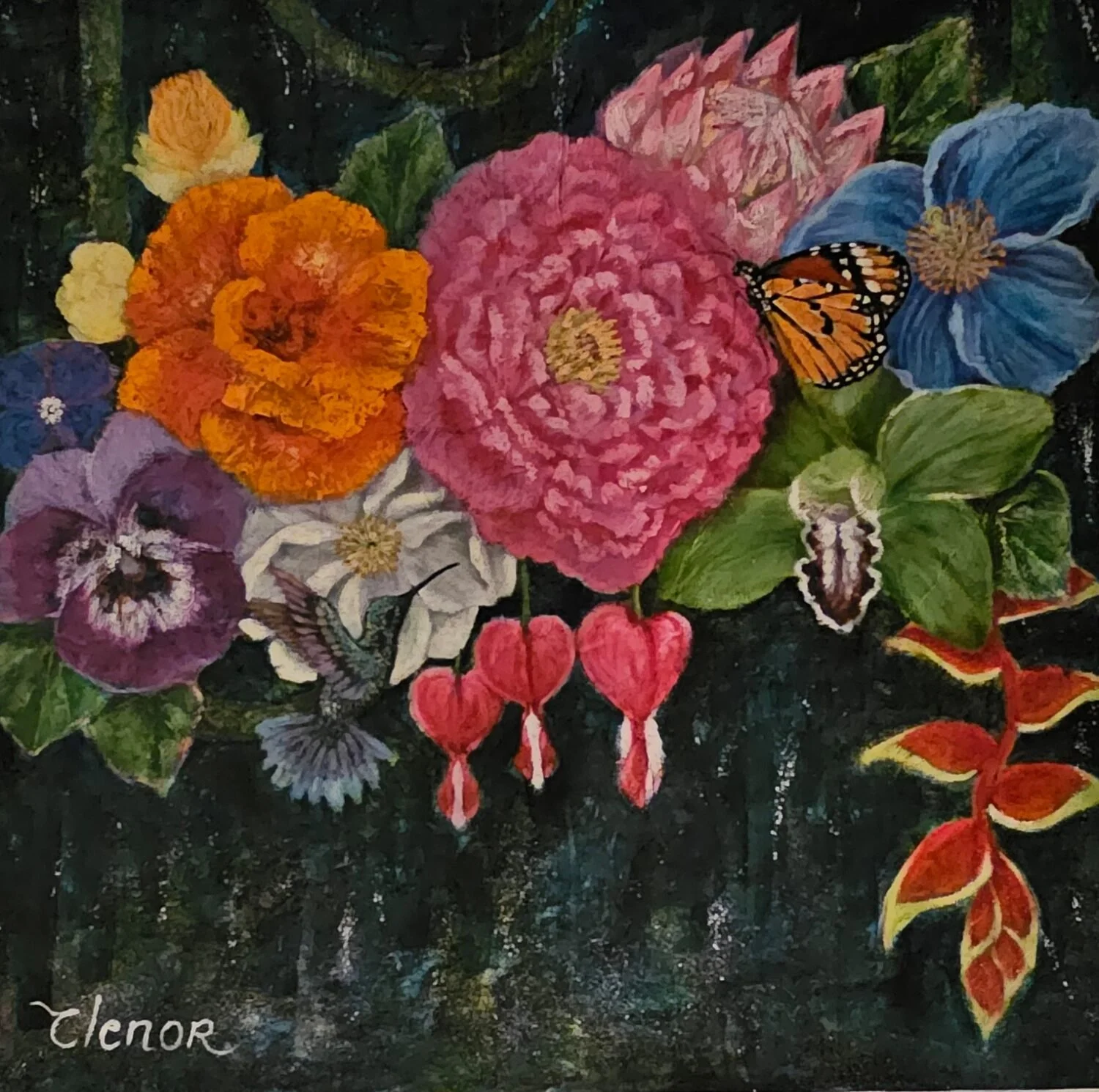 “Blooming Bliss” by Clenor Kritzman
42 x 44 Mixed Media
$3,000
EMAIL:  clen78@gmail.com