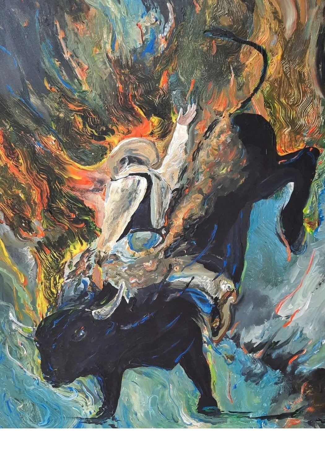 "Hellrider!" by Mari Lopez
24 x 30 Acrylic
$990
EMAIL:  mariellenlopez@yahoo.com