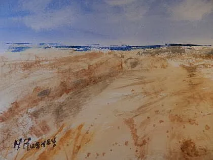 Hyrum Huskey
"Path to the Beach"
Watercolor
8 x 10
NFS
Artwork Description
This watercolor artwork submission met the theme by combining both sand and sea. I was inspired to paint it as a scene that would draw forth a personal memory of almost any vi