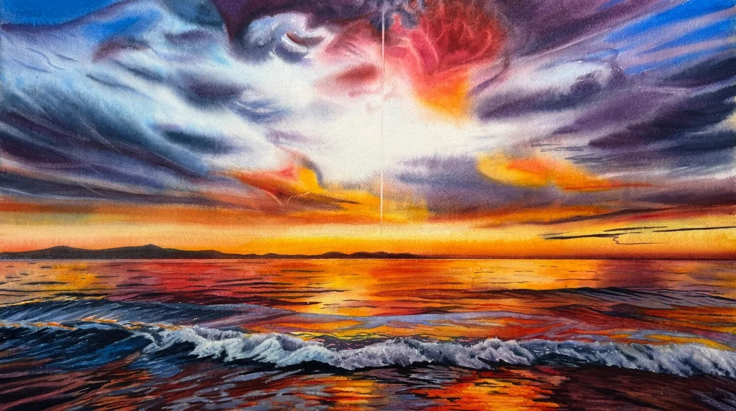 "Radiant Pillar" by Yanqing Huang
12 x 21.4 Watercolor 
$1,650
EMAIL:  13619620@qq.com