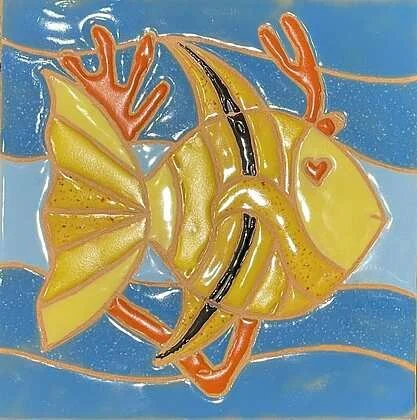 Bobbie Maxvill "Tropical Fish"
Ceramics
6 x 6 x 0.25
NFS
Artwork Description
My Tropical Fish was created after a trip to an aquarium. After I created my design for my Tropical Fish I traced it onto a 6”x6” terra cotta tile. I was then ready to creat