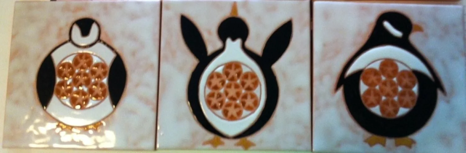 "The Penguin Family" by Bobbie Maxvill
6x18" Terra Cotta Tiles
NFS
EMAIL: bmaxvill@gmail.com