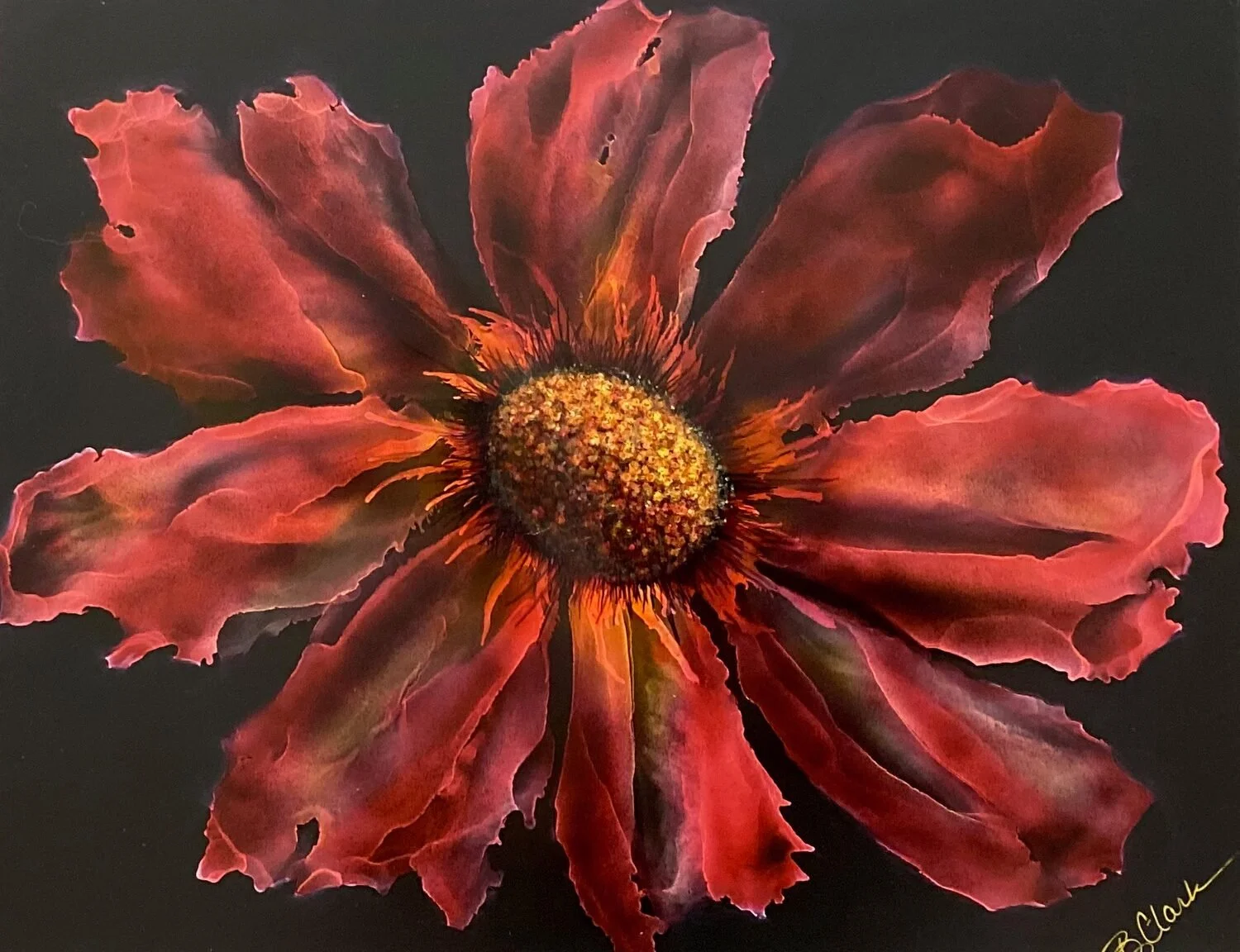 "Burgundy Beauty" by Barb Clark
11x14 Mixed Media
NFS
EMAIL:  bsclark3@aol.com