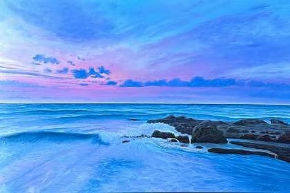 HONORABLE MENTION, PAINTING AND DRAWING Kevin Tice "Fading Fast"
Oil
24 x 36
NFS
Artwork Description
Oil on linen panel. pacific sunsets are alway rich with artistic inspiration