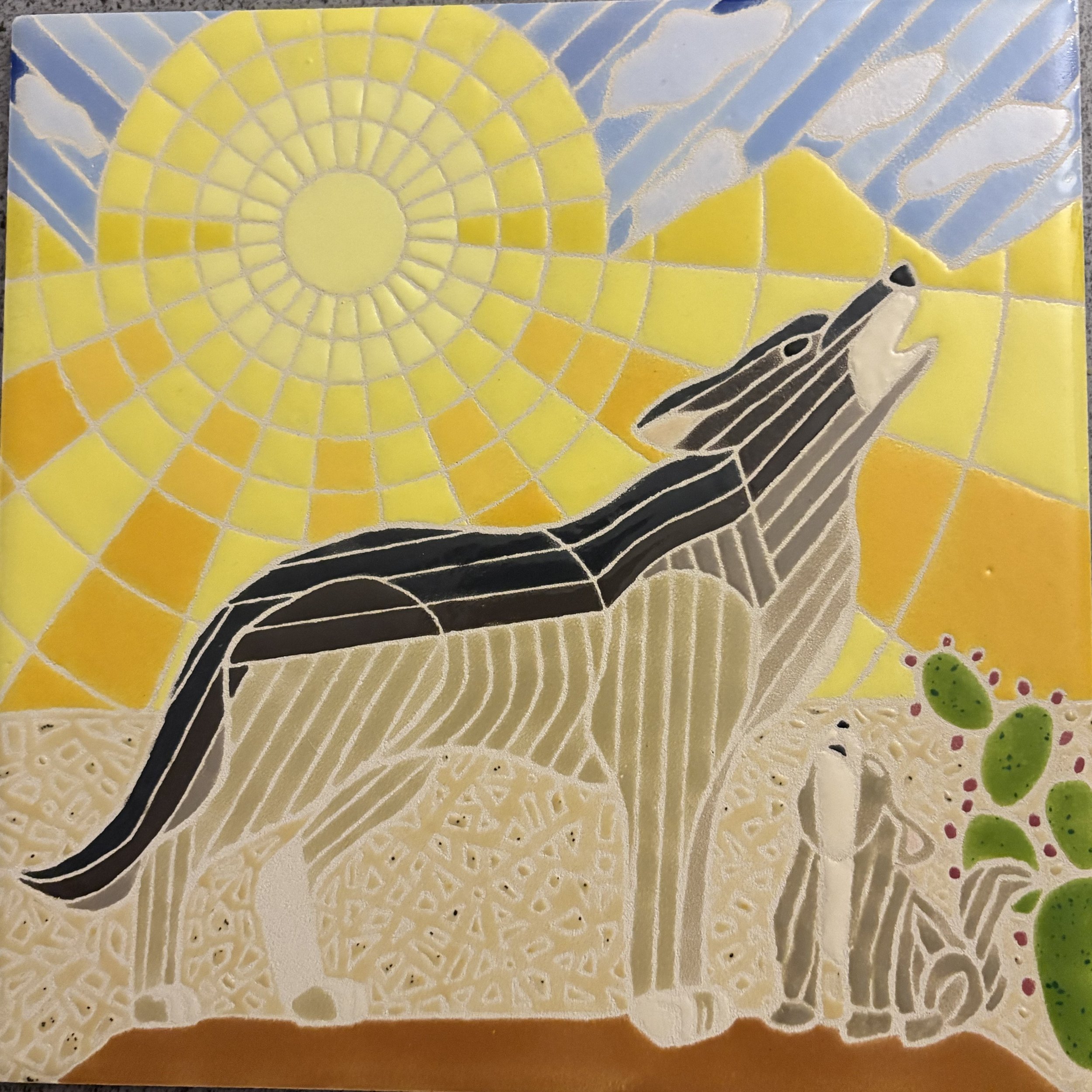 Bobbie Maxvill "Wolves at Sunrise " Ceramic Tile 8"x8" NFS