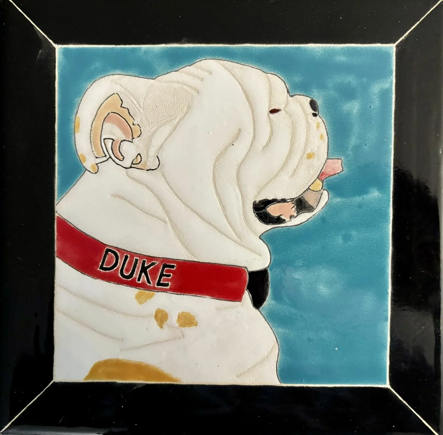 "Duke" by Bobbie Maxvill
Ceramics
8 "x 8" x .25" Ceramic Tile 
NFS
EMAIL: bmaxvill@gmail.com