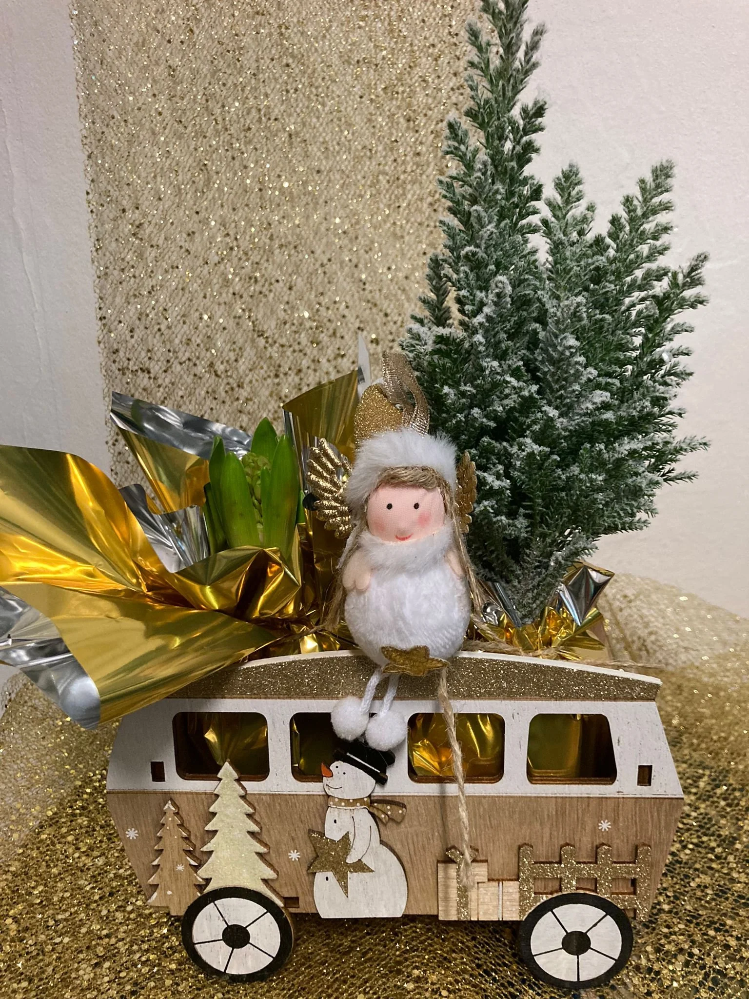 Le train avec ses deux plantes