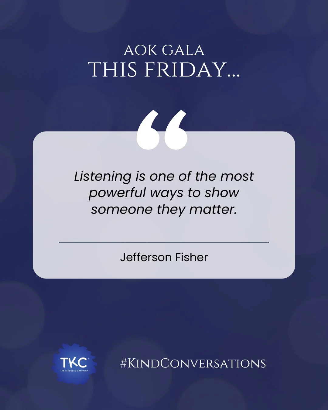 To round off our countdown to the Art of Kindness Gala ✨ -- #KindConversations from our Guest Featured Speaker @Jefferson_Fisher!!⁠
⁠
It starts with listening.⁠
It grows into confidence, connection, and change.⁠
⁠
Thank you for being part of this wor