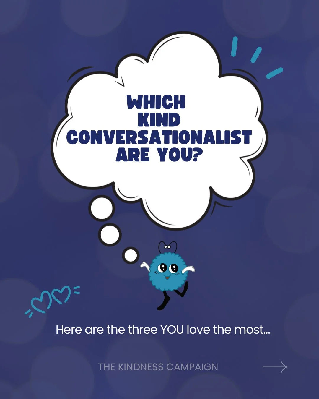 The results are in for the quiz EVERYONE is taking... What kind of conversationalist takes the majority?⁠
⁠
Are you calm in conversations? Do you give a listening ear? Do you carry the conversation with new thoughts and ideas? Do you encourage others