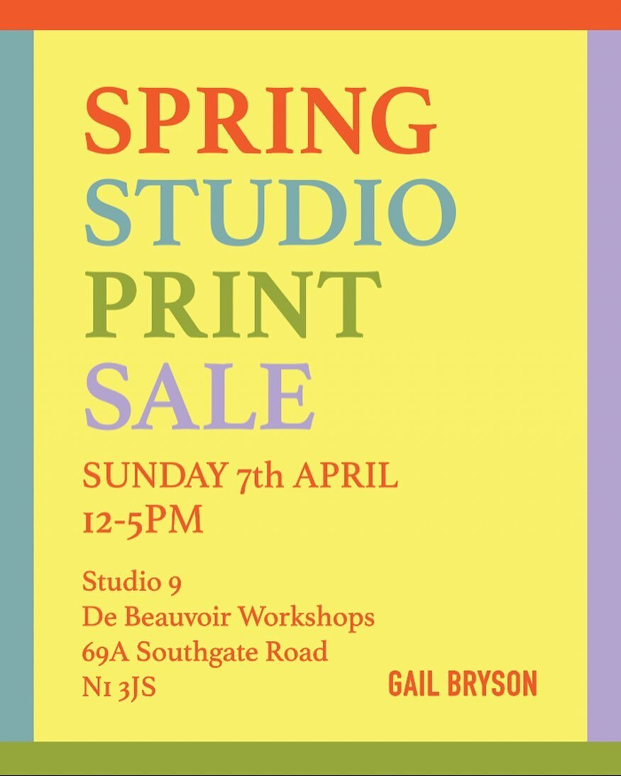 Spring Studio Print Sale! I&rsquo;m clearing out the plan chests to make way for new work. Sunday 7th April 12-5pm at my studio. 🌼🌼🌼 #printsale #studiosale