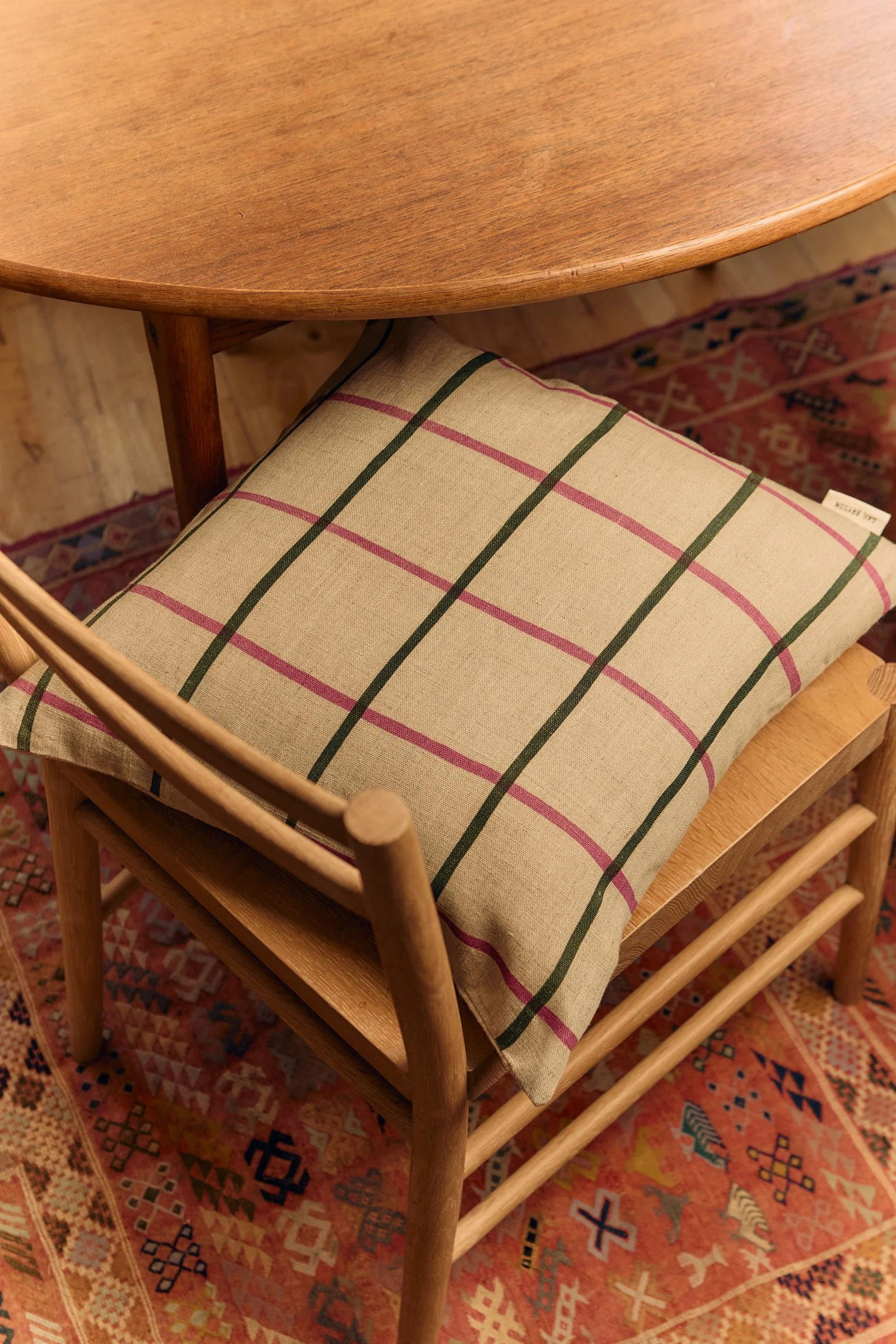 Dunbar Check Square Cushion