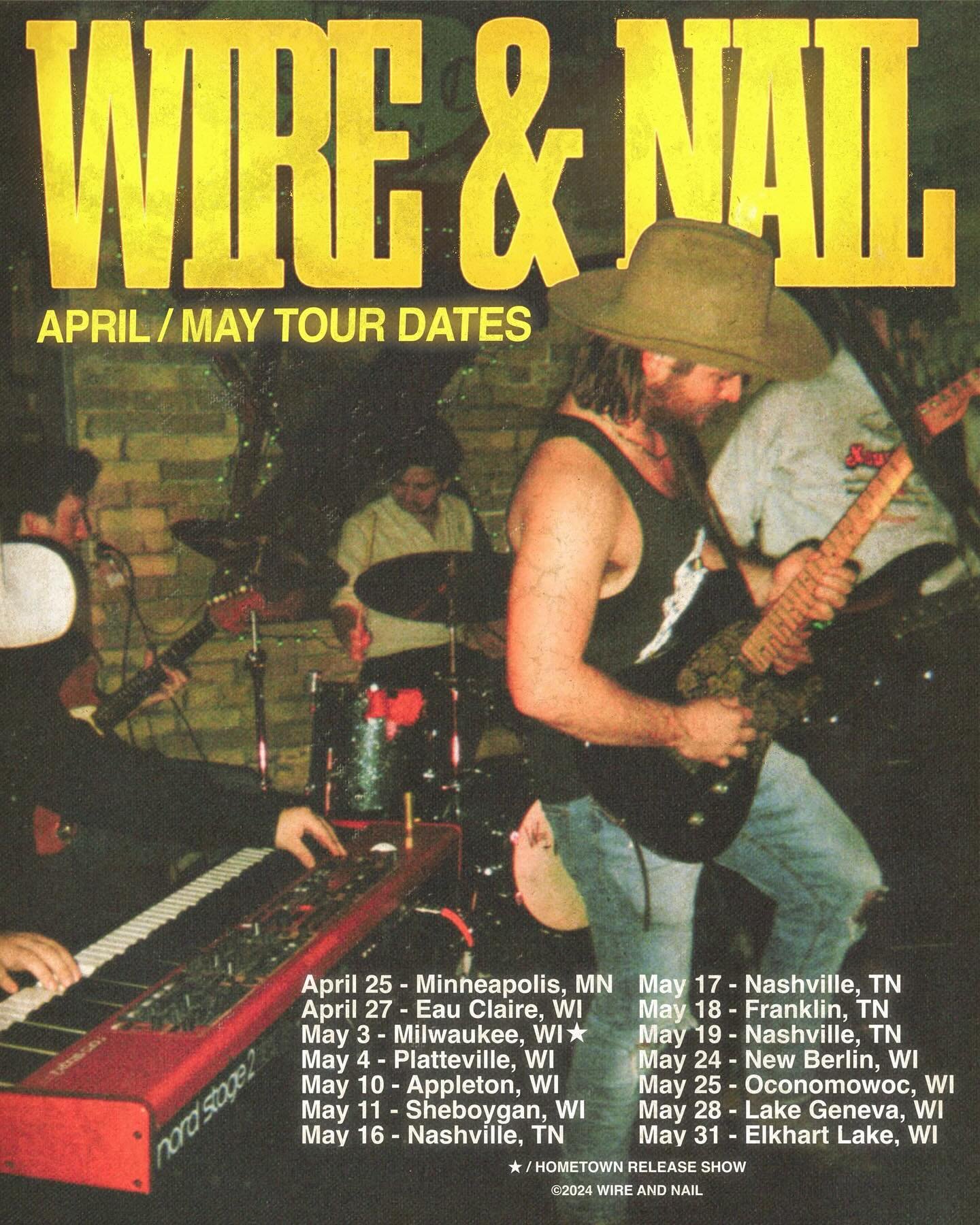 ⚡️⚡️APRIL &amp; MAY TOUR DATES ⚡️⚡️

check out our website for more details 

WWW.WIREANDNAILBAND.COM - in bio. 

🐊