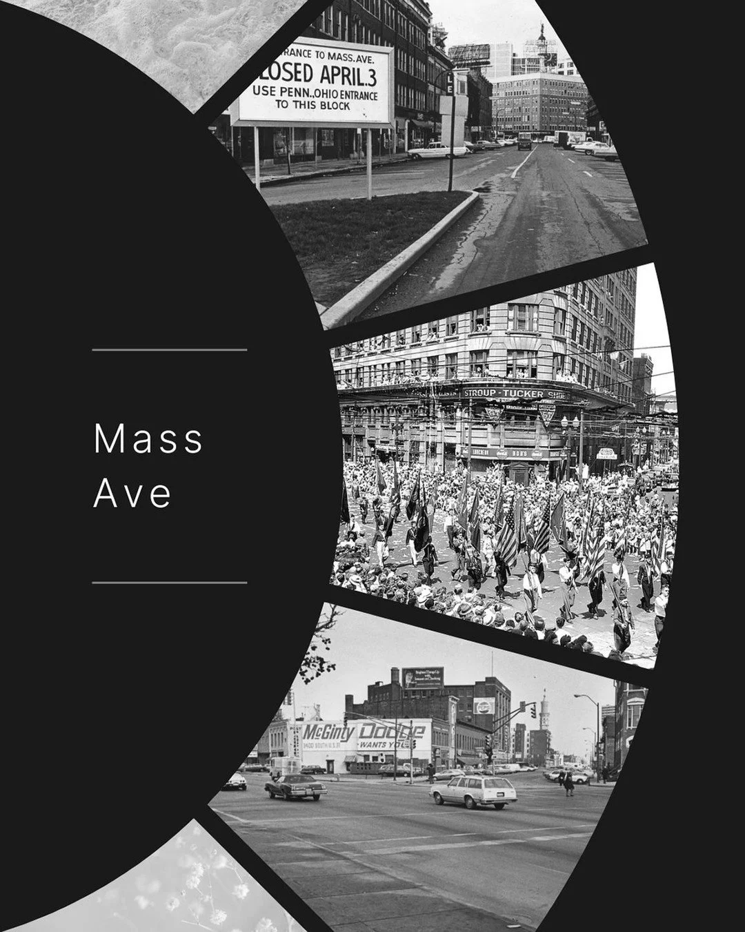 🖤🤍 Mass Ave captured in timeless black &amp; white &mdash; a window into the days when classic storefronts and lively sidewalks defined downtown Indy&rsquo;s charm. These snapshots remind us just how much character and history live within these str