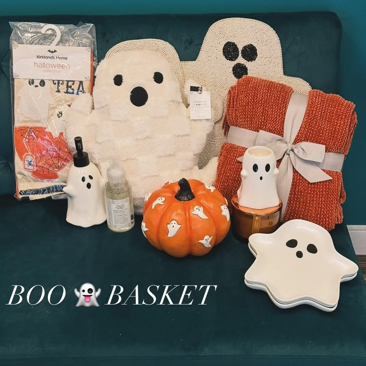 🎃 Win It Wednesday at Pulliam Square! 🎃
We&rsquo;re giving away a spooktacular Boo Basket filled with cozy fall goodies &mdash; including festive pillows, a soft blanket, a cute ghost soap dispenser, and a festive pumpkin to help you decorate your 