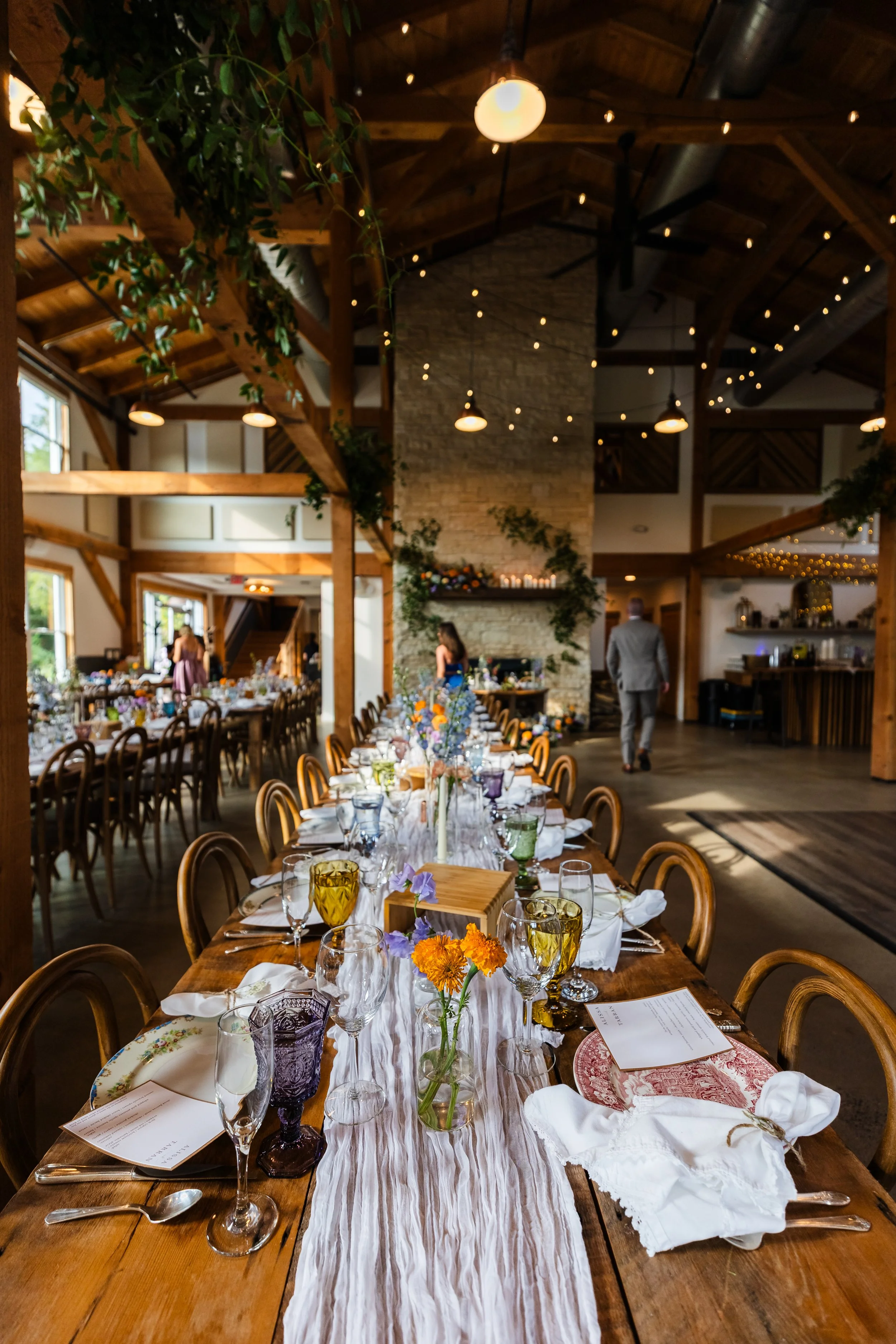 smilax installation for wedding