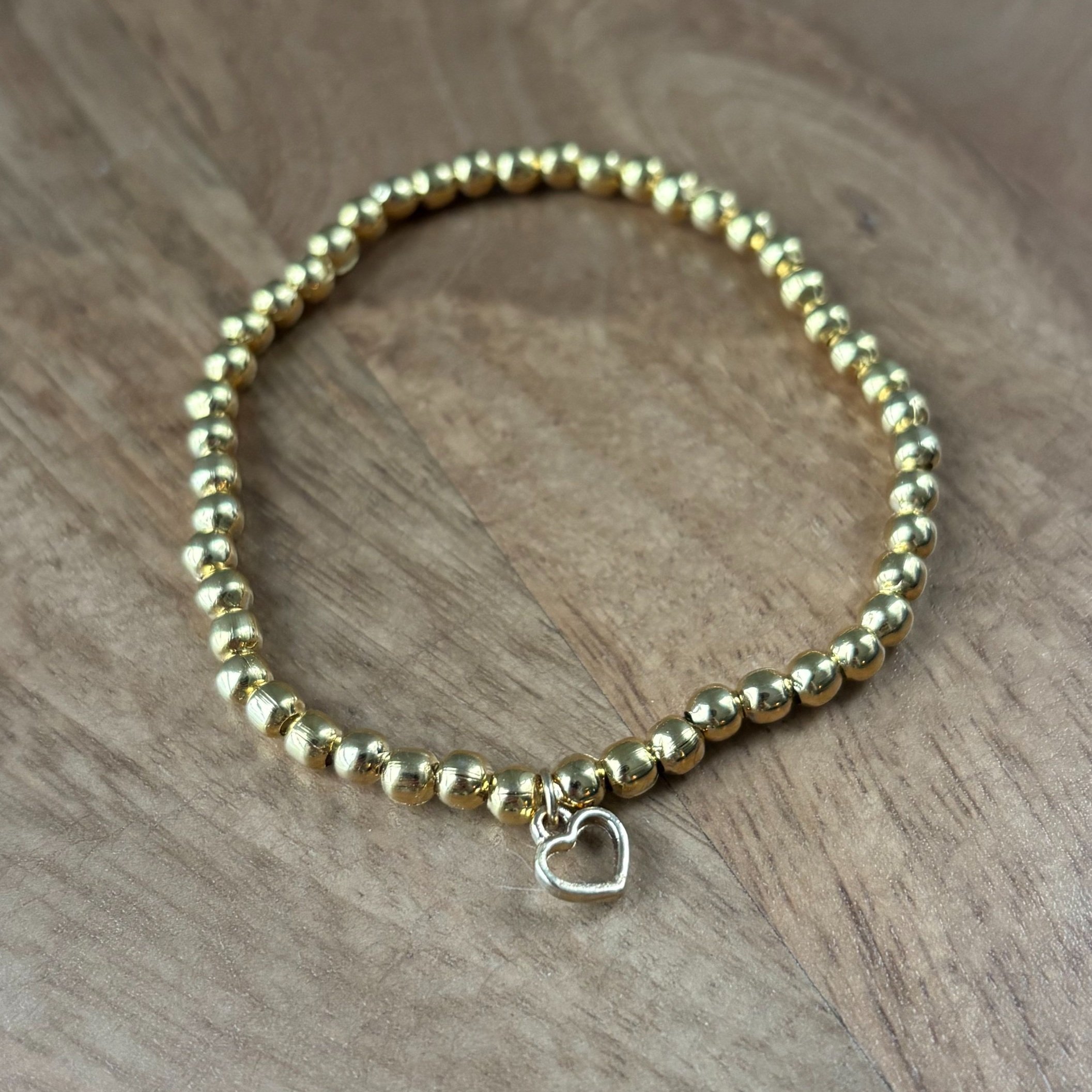 Gold Heart Beaded Bracelet