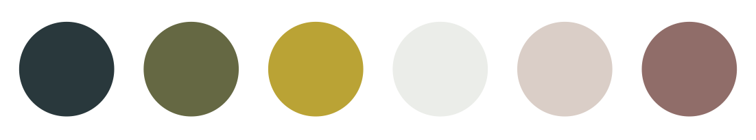 Series of overlapping arrow shapes in dark gray, olive green, yellow, white, tan, and pinkish beige colors.