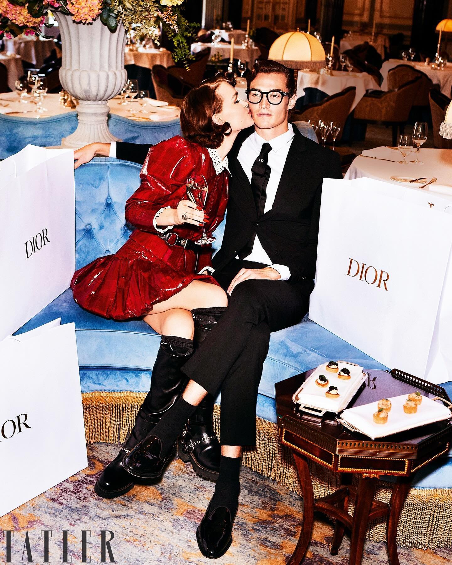 @ellenvonunwerth shoots @dior FW24 for @tatlermagazine November issue paying homage to Dior&rsquo;s show held @thegleneagleshotel 70 years ago.

Photographer @ellenvonunwerth 
Stylist @hannahteare 
Stylist Assist @harrietelton 
Hair @oskarperahair 
H