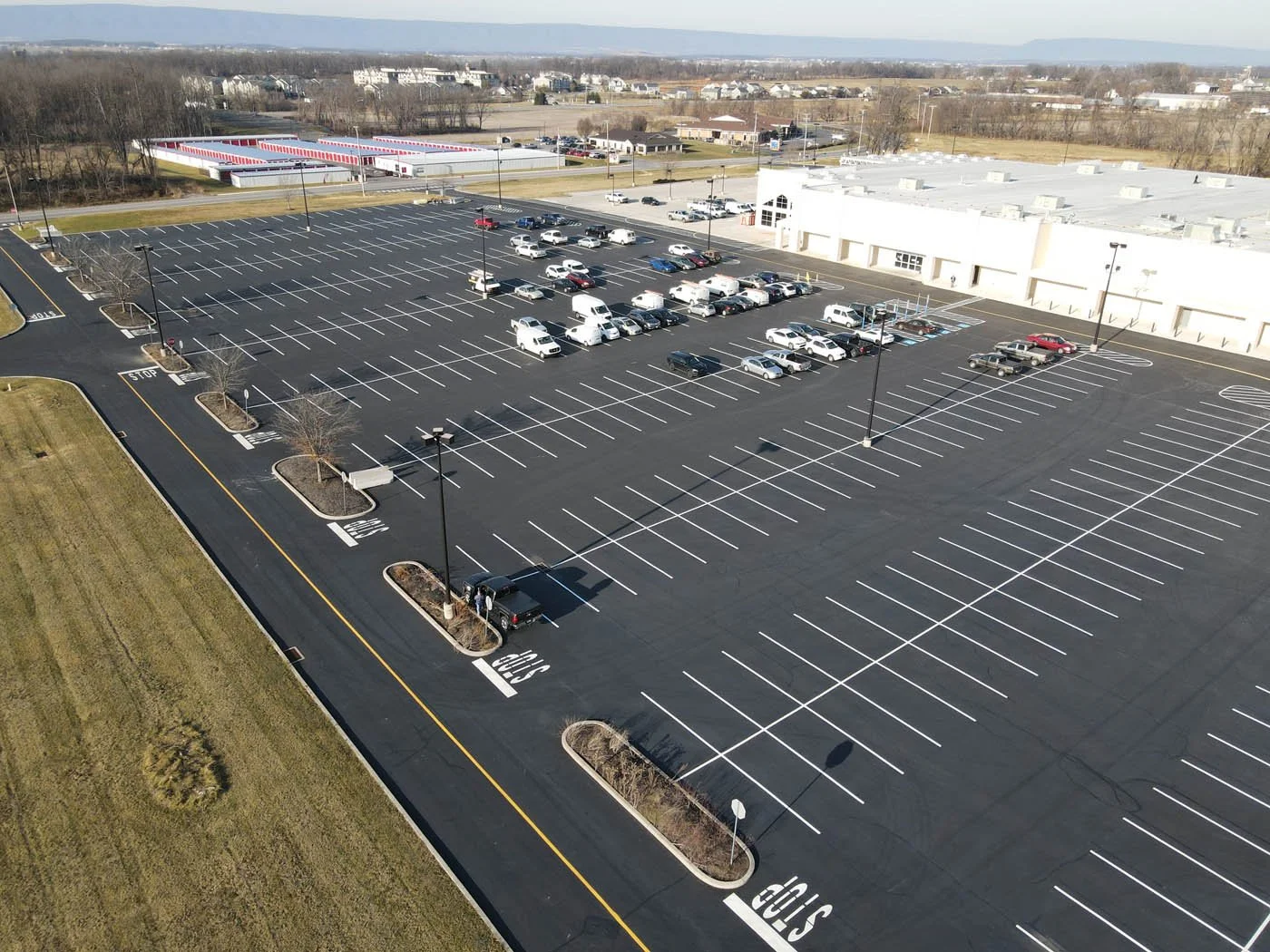 Parking lot striping