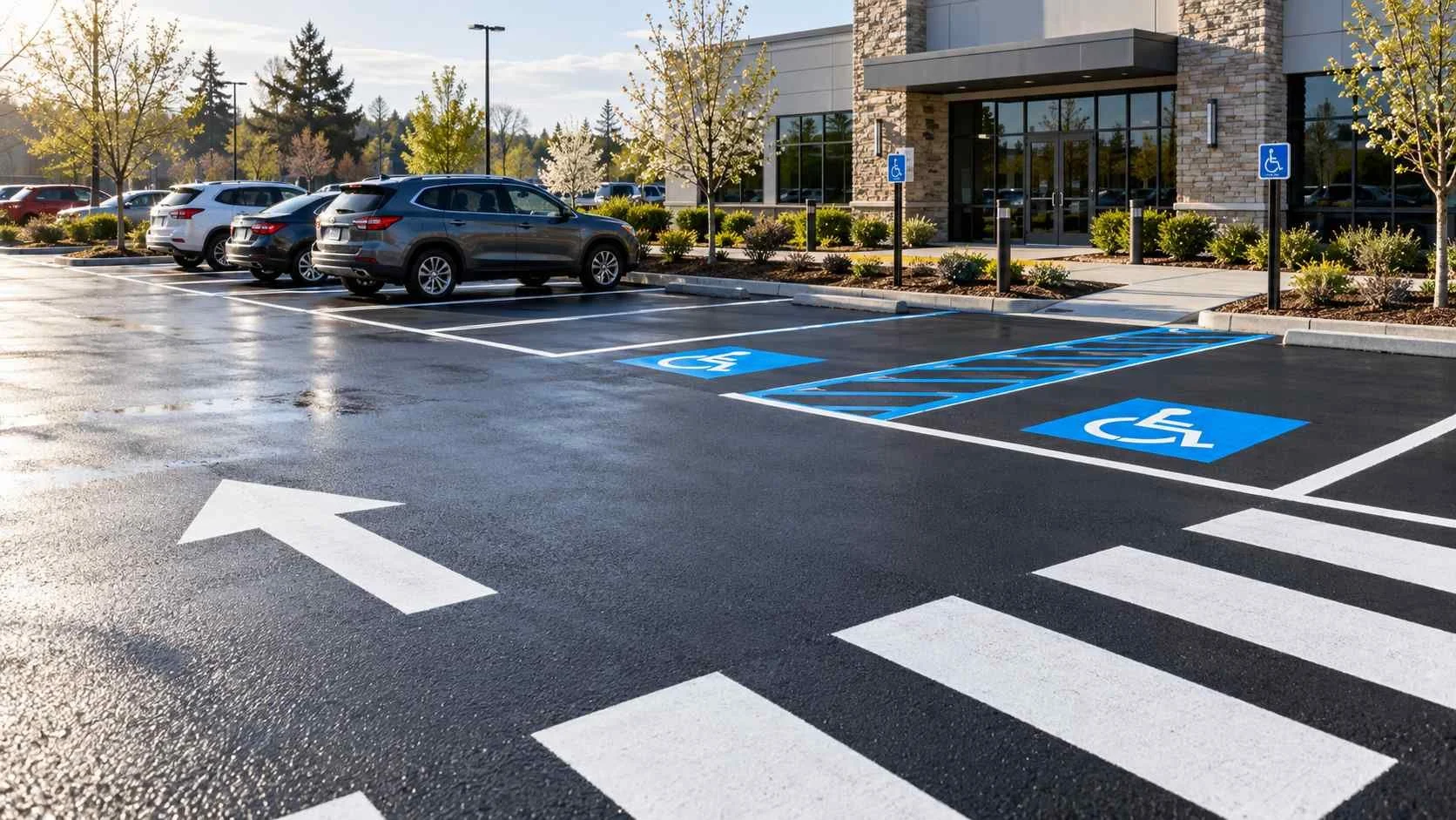 Parking lot striping