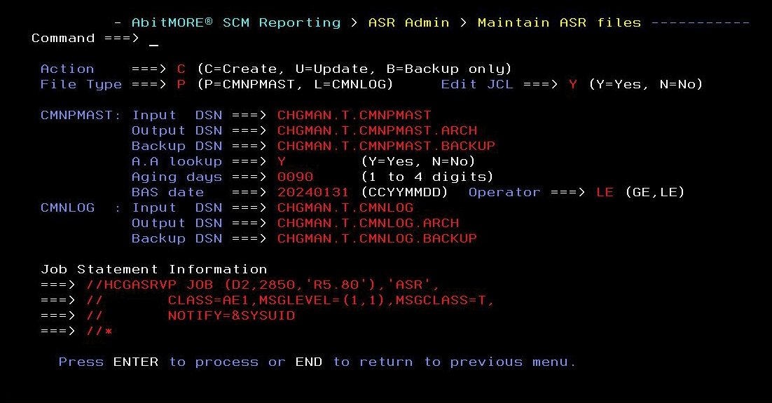 Maintain ASR archive 