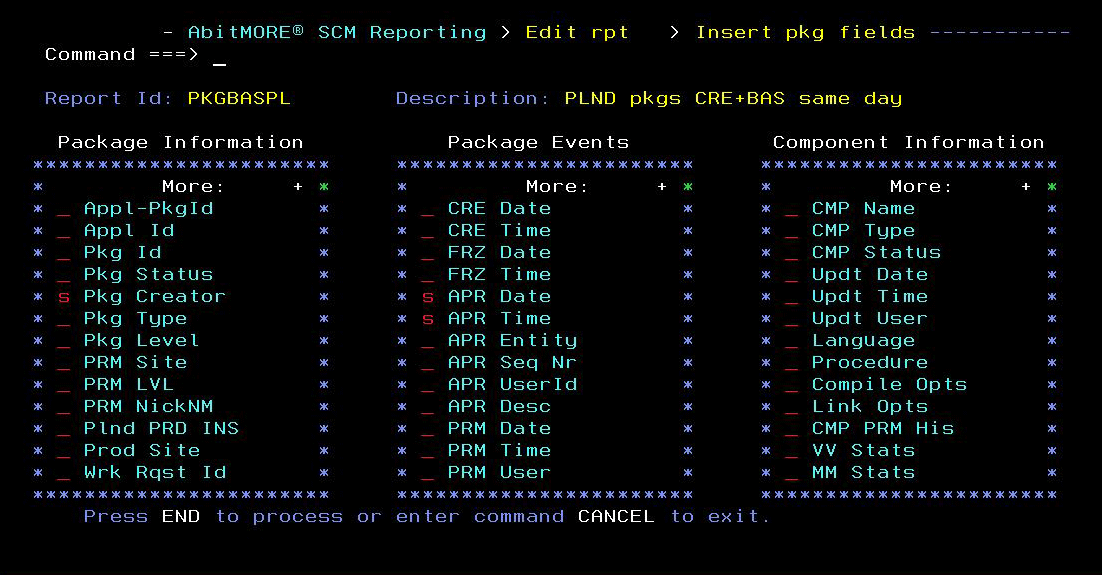  Insert new report columns 