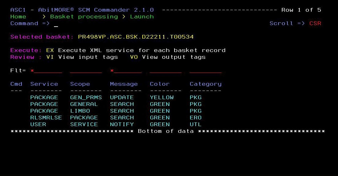  Basket compliant XML subset 