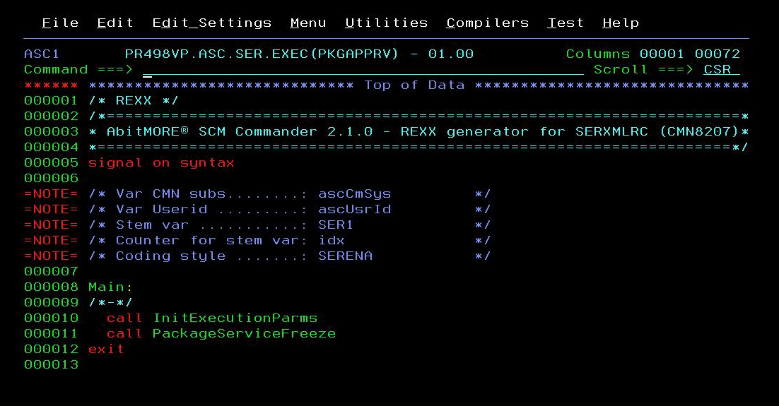  Generated SERXMLRC code 