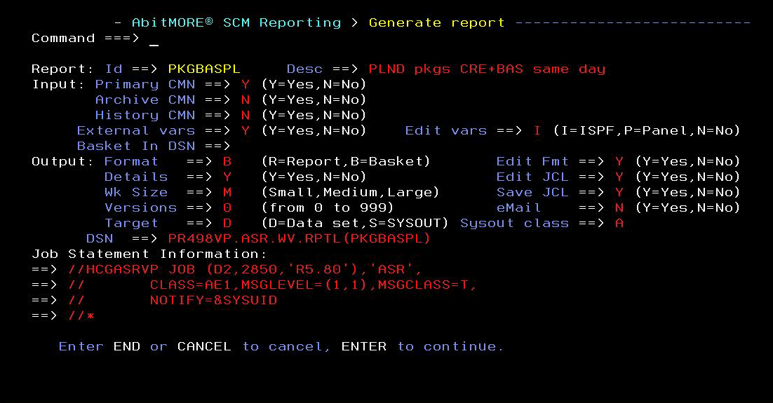  Report generation options 