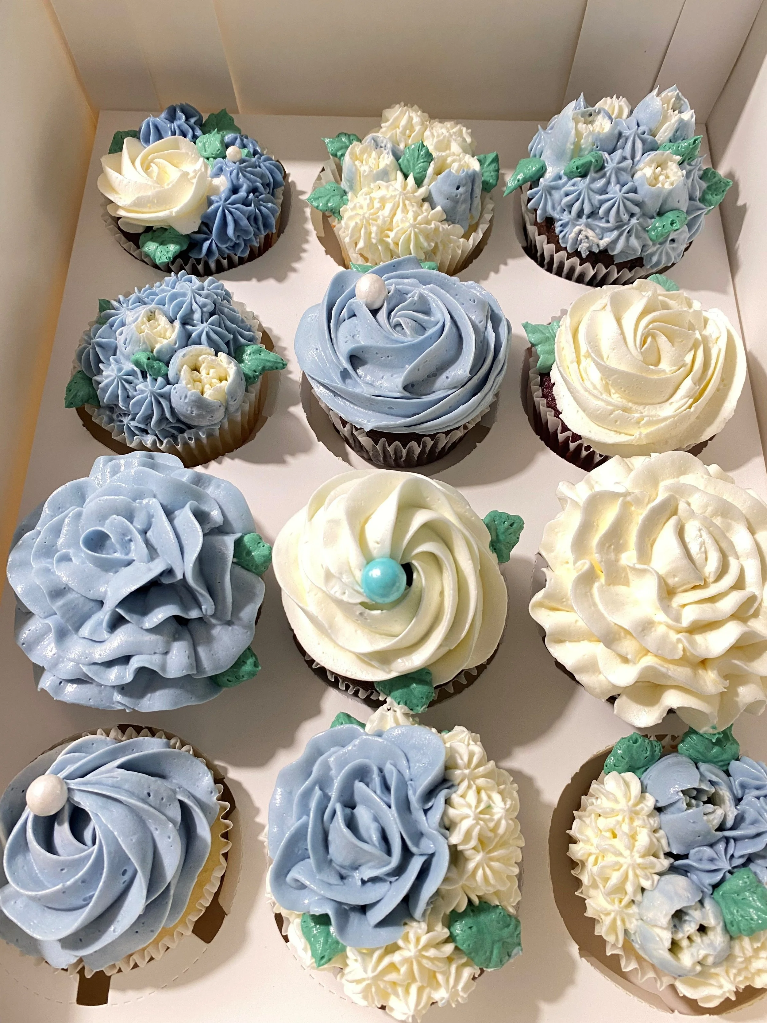 Roses Bridal Shower Cupcakes