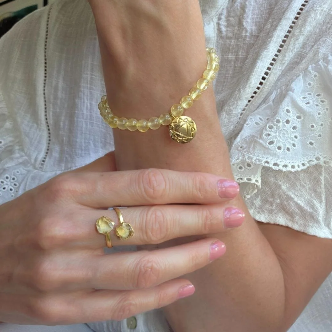 Elegantes Heilstein Armband aus Citrin 6mm Perlen