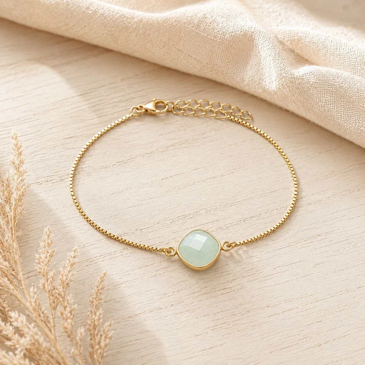 Geburtsstein Armband März – Aquamarin fur damen und frauen bei nelglow