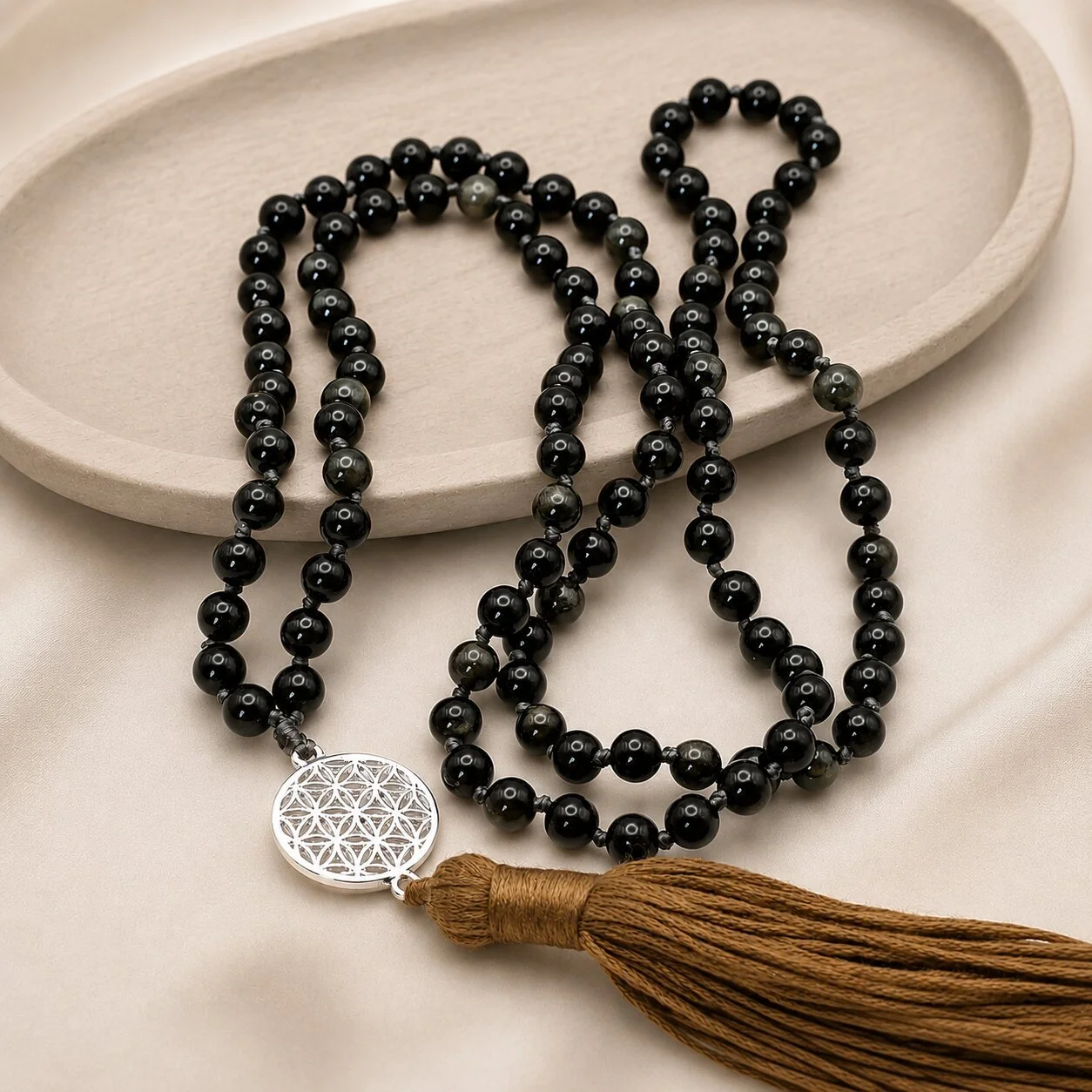 Obsidian Mala fur damen und herren von nelglow