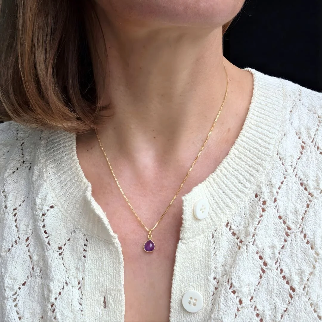 Cassia - Geburtsstein Kette Februar Amethyst von nelglow