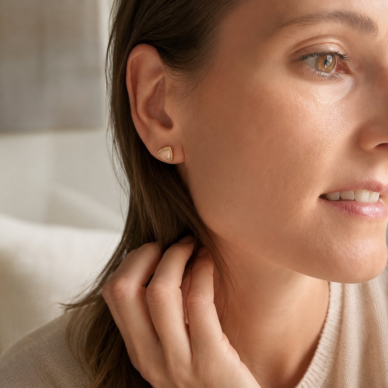 Aphra Rose Quartz jewellery with softly faceted pink gemstones for an understated everyday look.