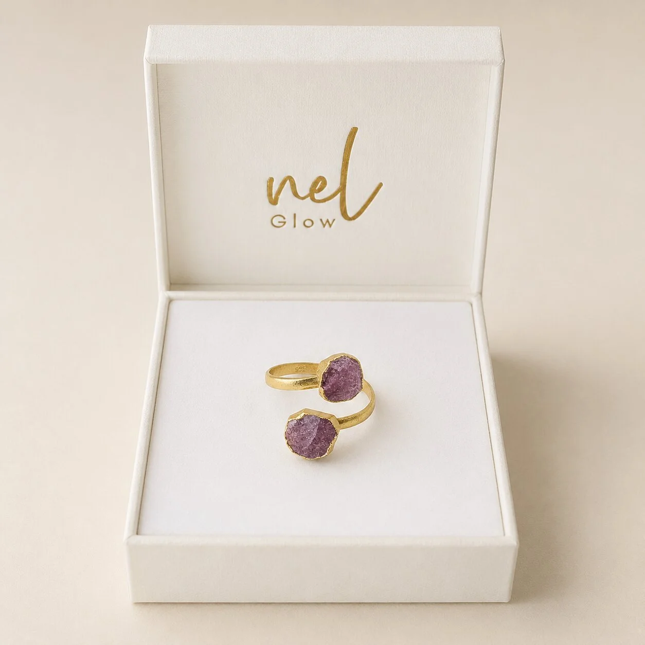 Elysia Ring vergoldet mit rosa Turmalin 7 mm Nahaufnahme