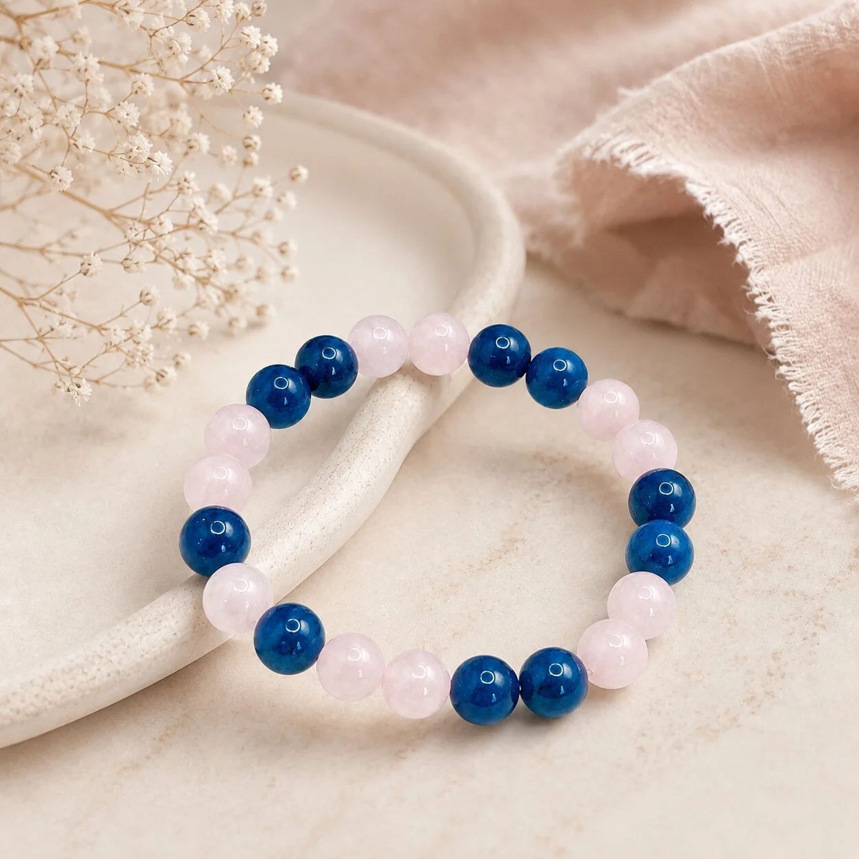 Rosenquarz Armband - Vitality  fur damen