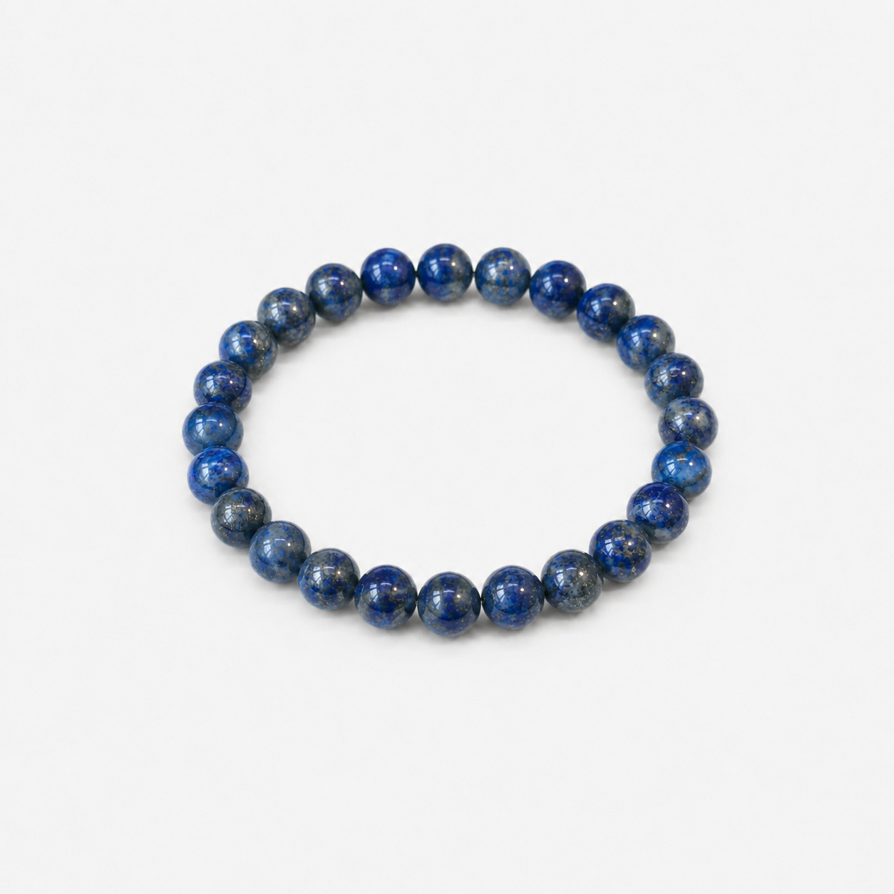 Lapislazuli Armband Wisdom aus 8 mm Naturstein-Perlen, unisex Minimal-Look