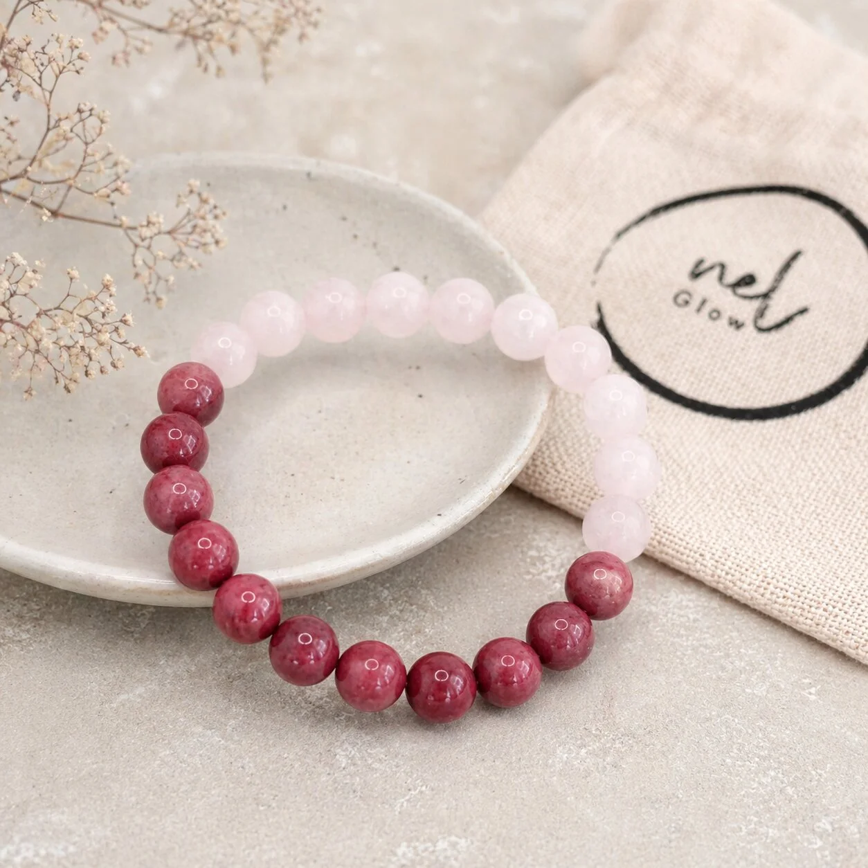 stunning rose quartz beads and bracelets handcrafted by nelglow
