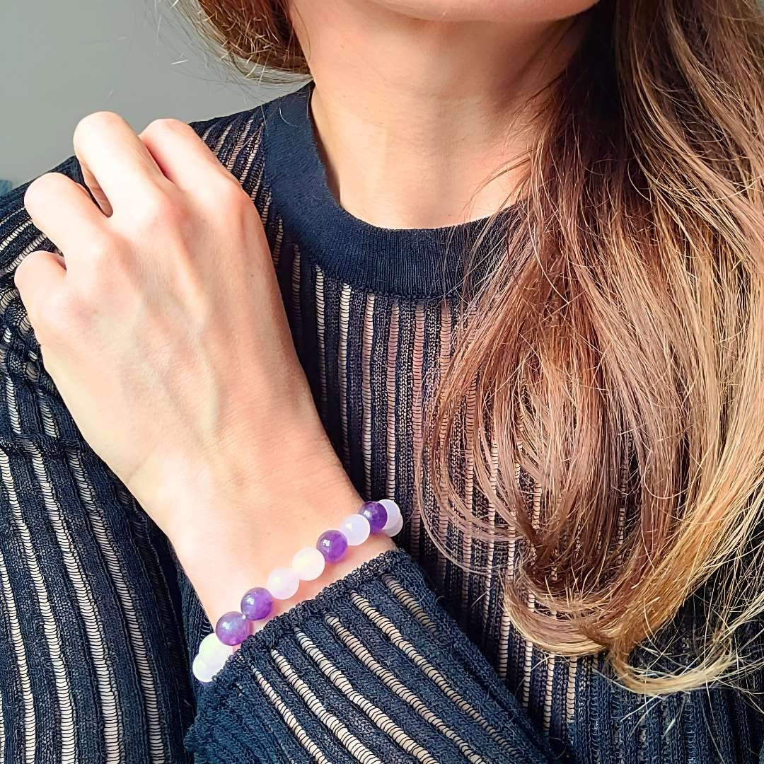 Amethyst Armband Balance fur frauen und damen von nelglow
