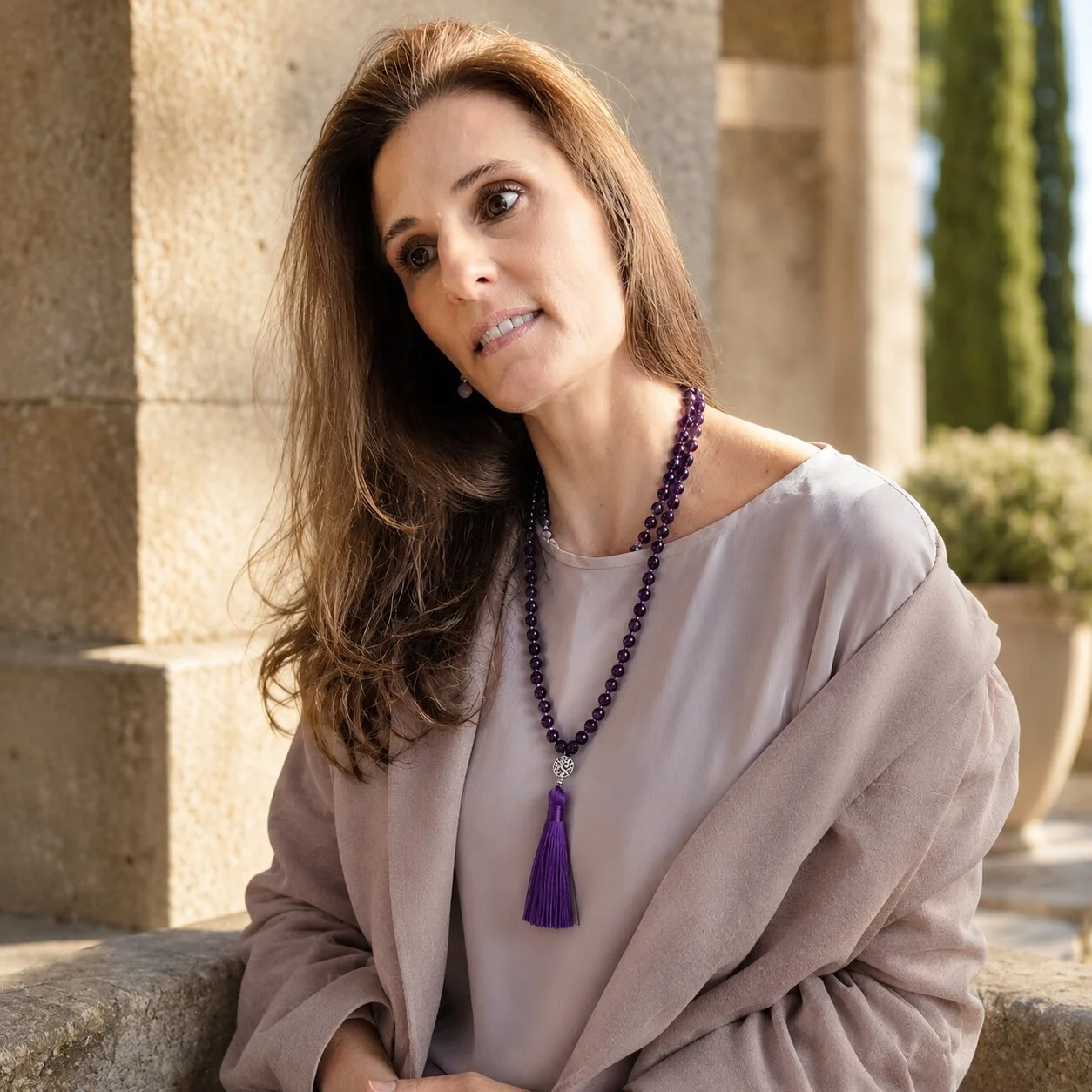 beautiful and genuine amethyst Malas for women by nelglow