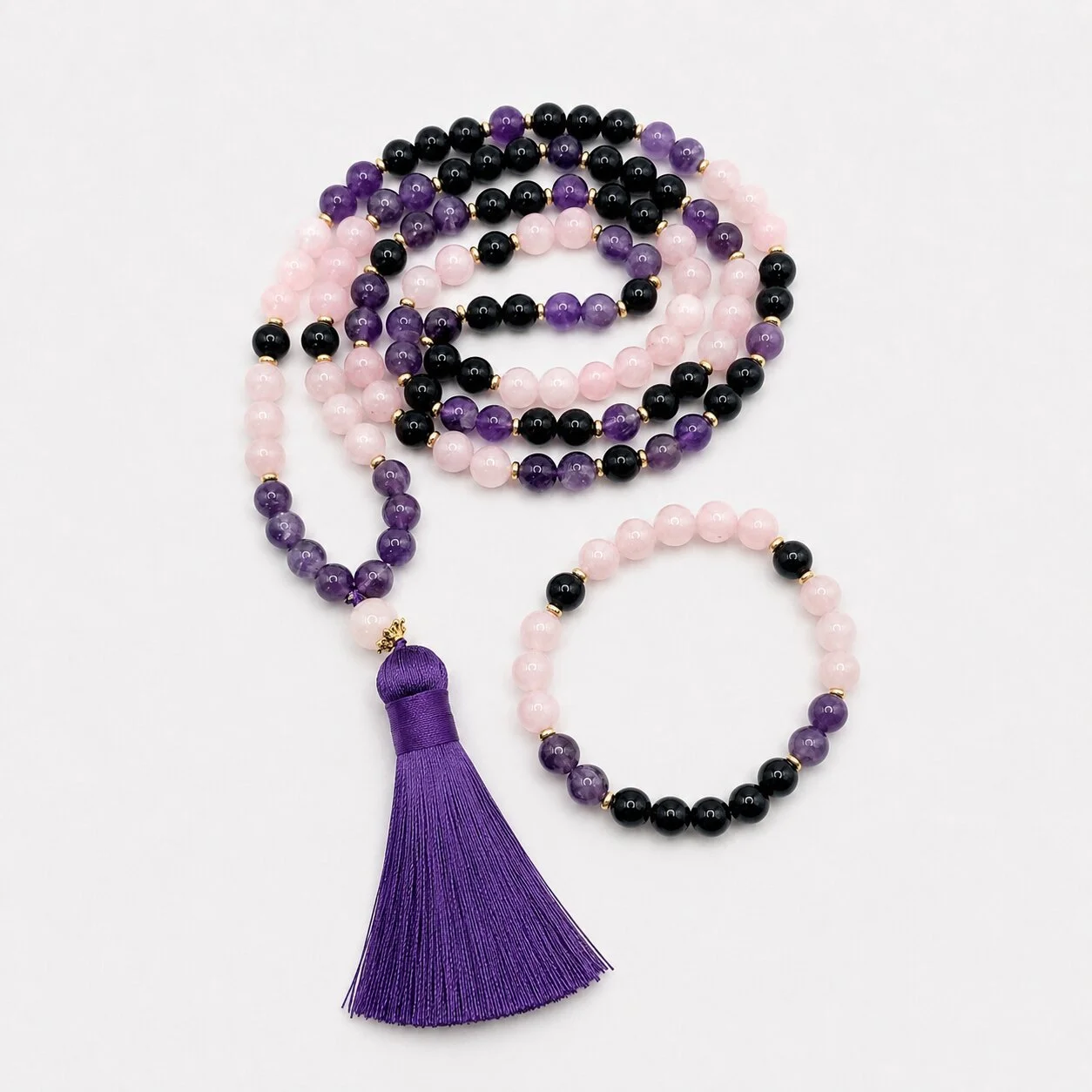 Amethyst Mala 'Triveni'