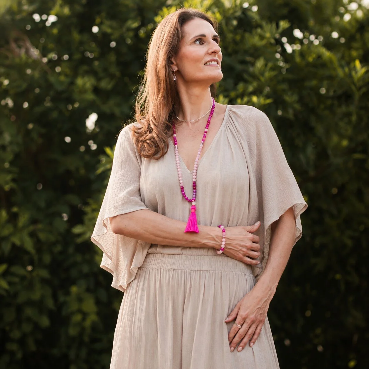 Rose quartz mala for women by nelglow
