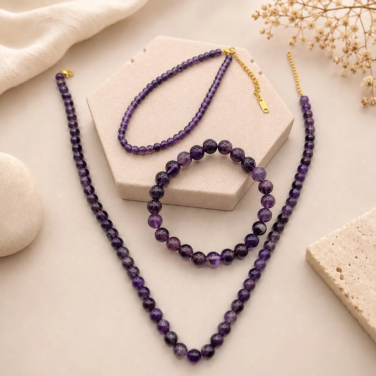 Amethyst Kette Set 'Allure'