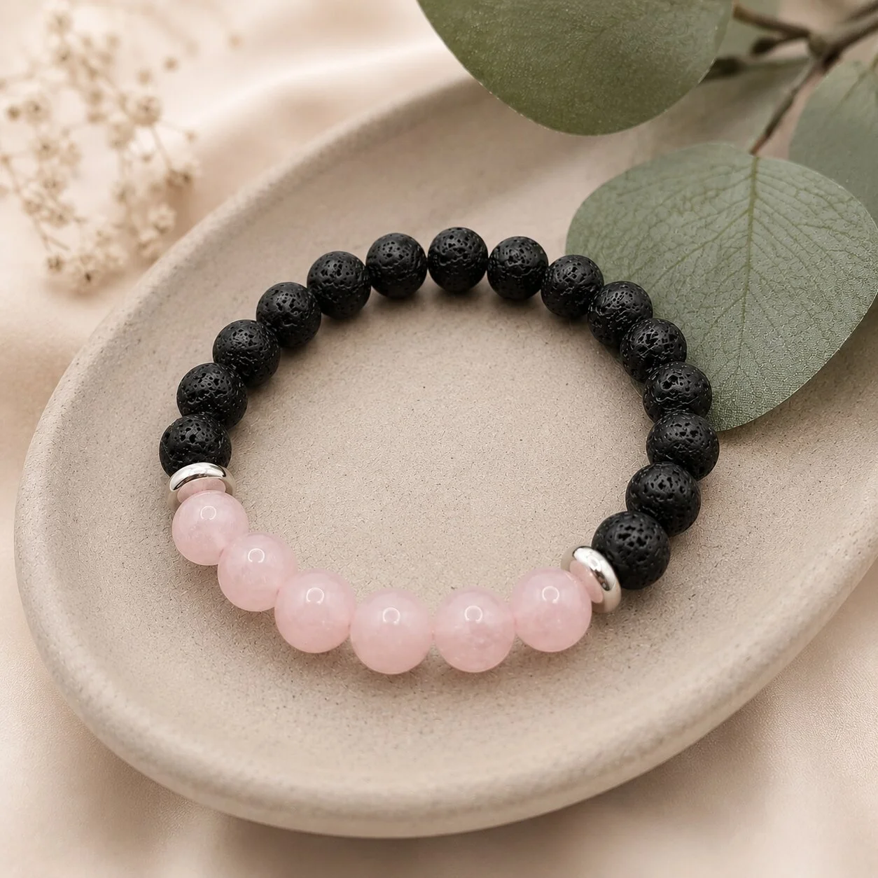 Rosenquarz Armband fur damen von nelglow
