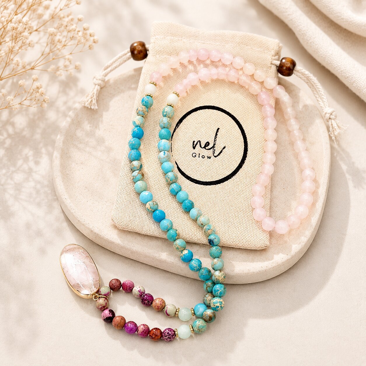 Rose Quartz Mala Necklace