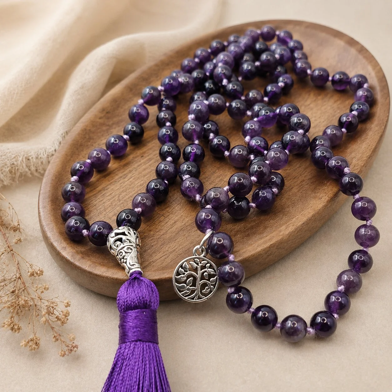 Amethyst Mala Kette ‘Jyoti’ frauen kaufen