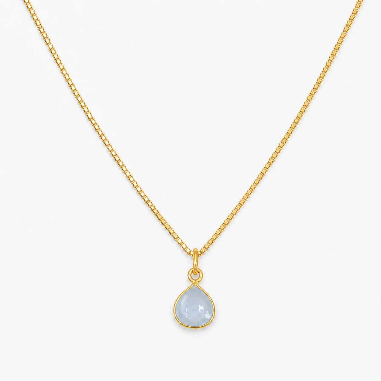 Cassia – Geburtsstein Kette März (Aquamarin)