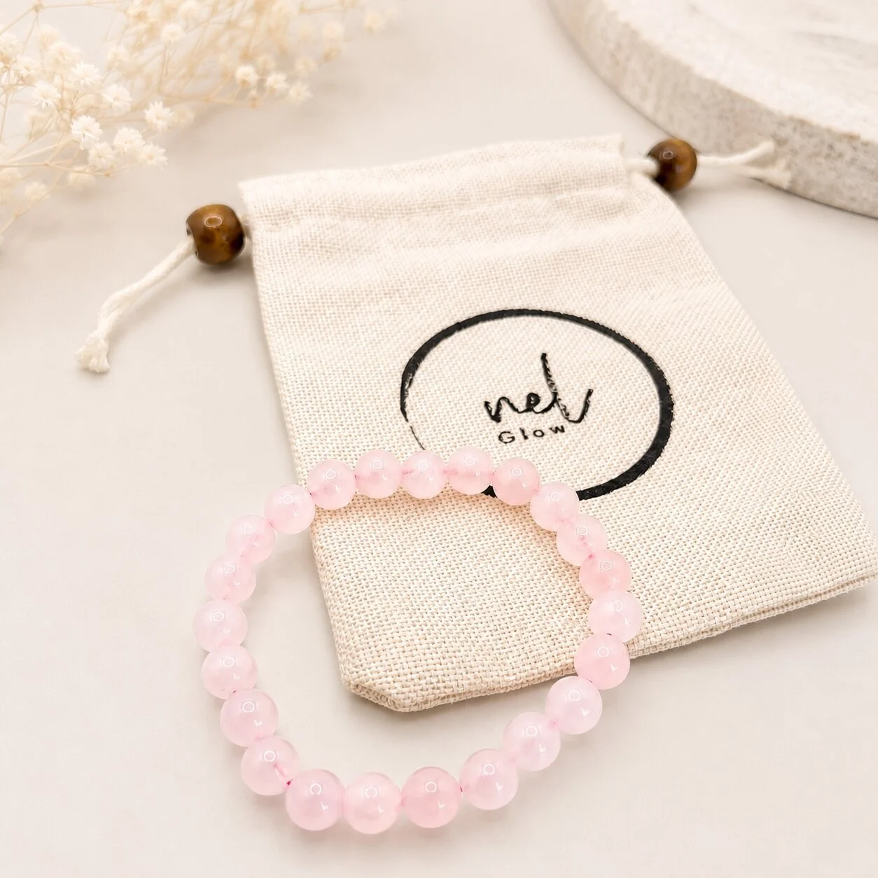 Rosenquarz Armbander fur damen von nelglow